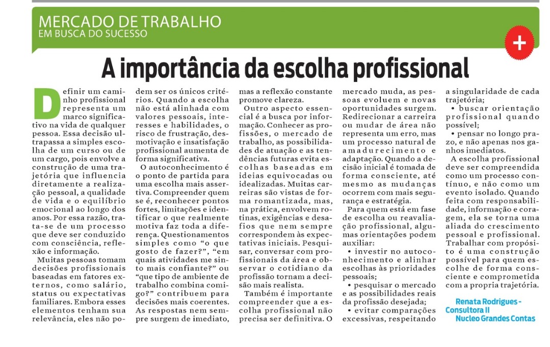 A importância da escolha profissional